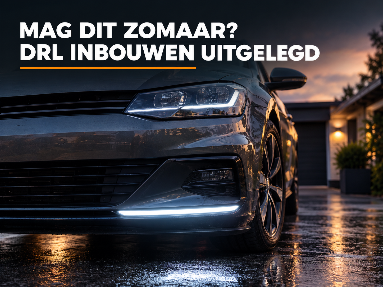 LED dagrijverlichting gemonteerd in de voorbumper van een auto