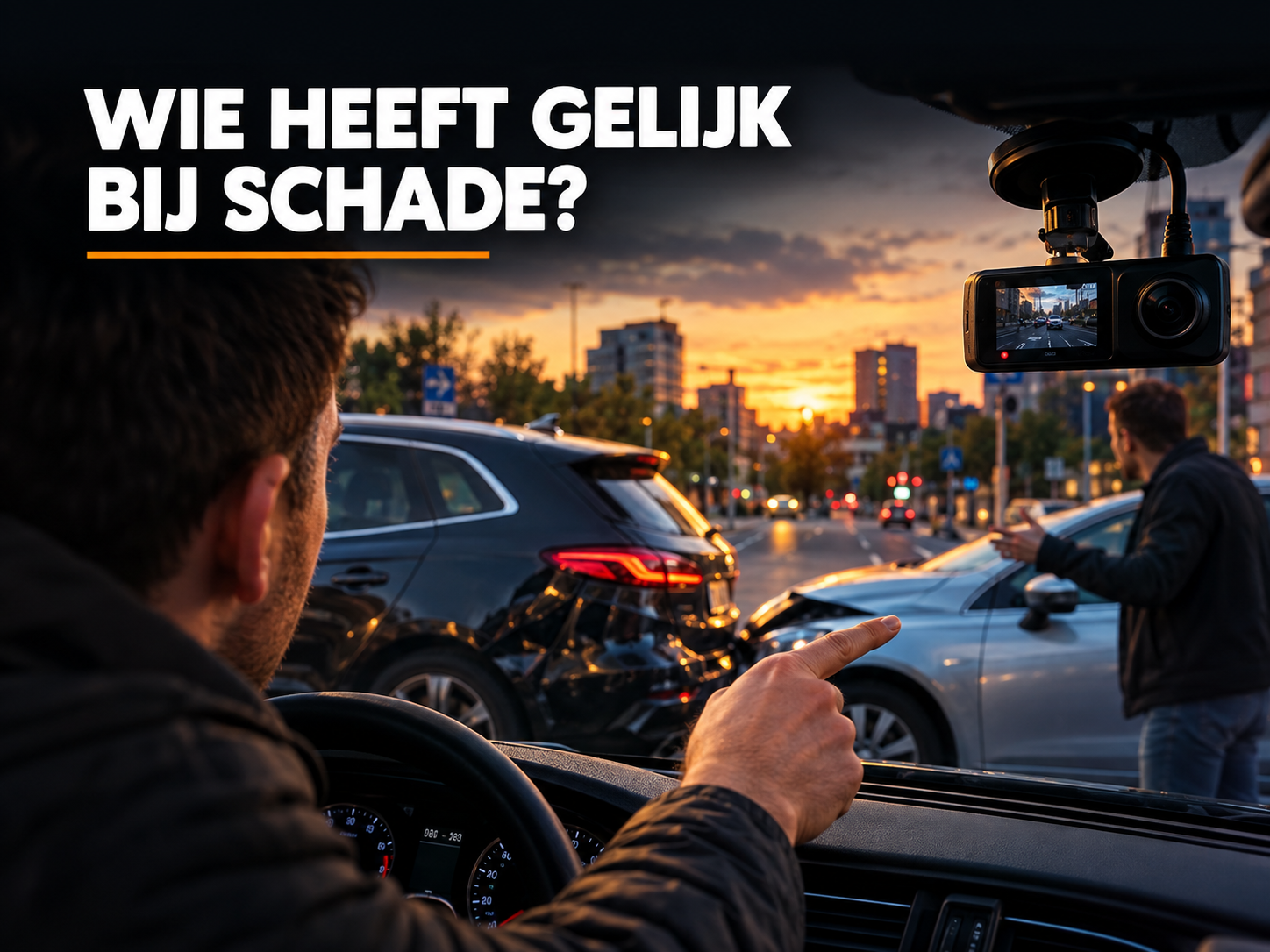 Dashcam achter voorruit legt aanrijding vast als bewijsmateriaal