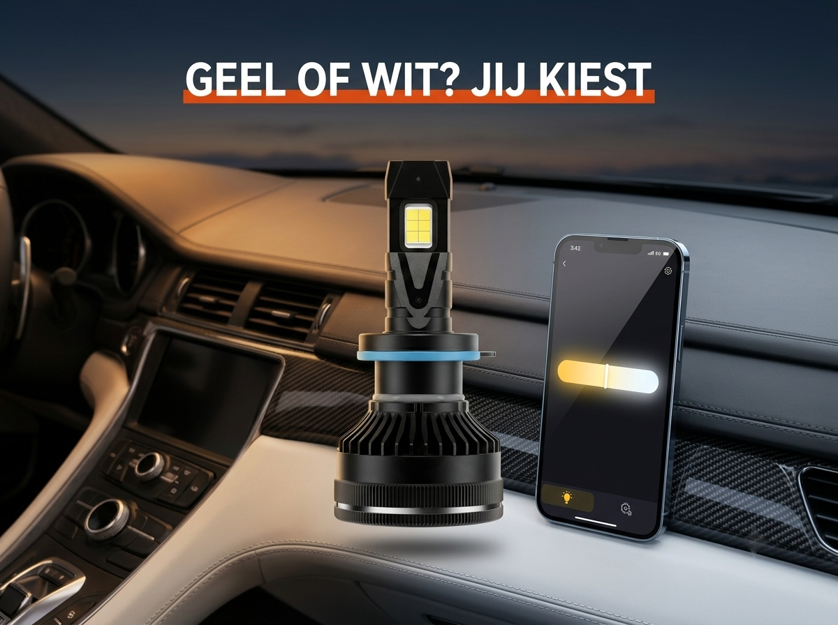 Dimbare LED koplampen HaloVision Smart H7 met app-bediening 3000K tot 6000K