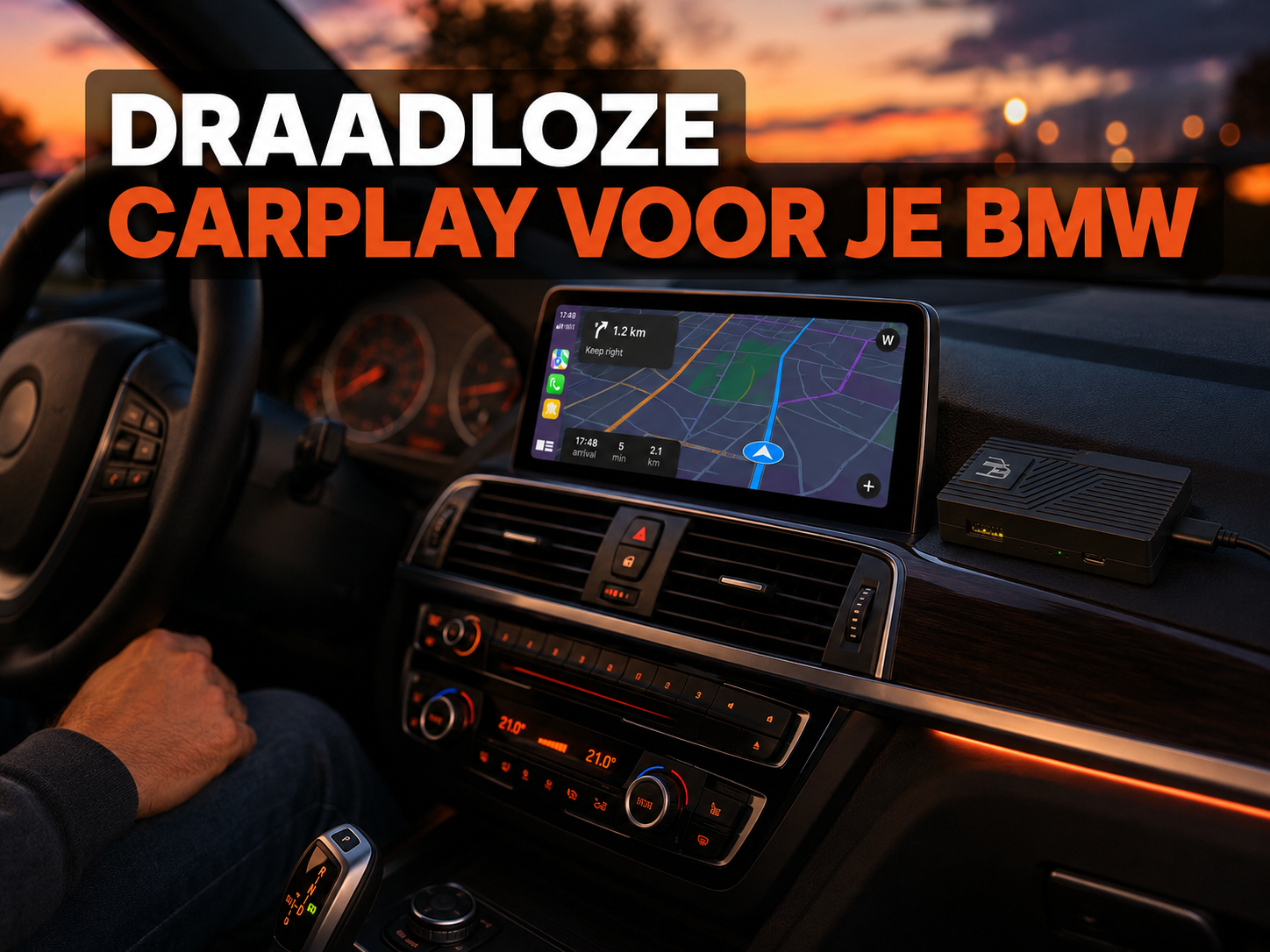 Draadloze CarPlay adapter voor BMW NBT systeem