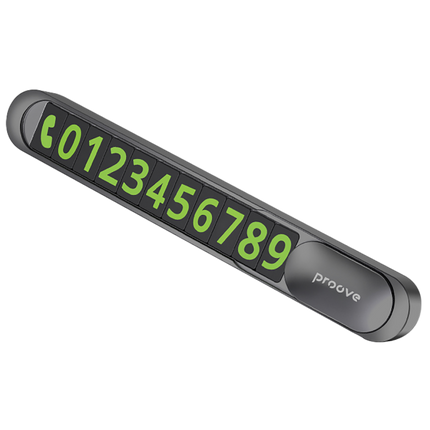 Proove Metal Lock Parkeer Nummerplaat voor Auto – Aluminium Legering – Met Magnetische Schuifafdekking en Lichtgevende Cijfers – 5 Cijfersets – Donkergrijs - VCTparts.nl