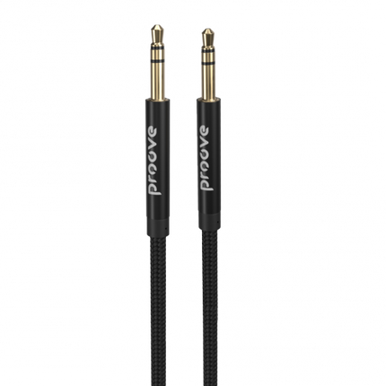 Proove Weft AUX Kabel 3.5mm – 1 Meter – Nylon Gevlochten – Verwardingsvrij – Zinklegering Connectoren – Zwart – Geschikt voor Auto en Dagelijks Gebruik - VCTparts.nl