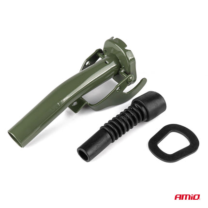 AMiO Metal Jerrycan Trechter met Klikbevestiging – voor 5L, 10L en 20L Jerrycans - Gietstuk Schenkstuk Vulhulp Opklikbaar