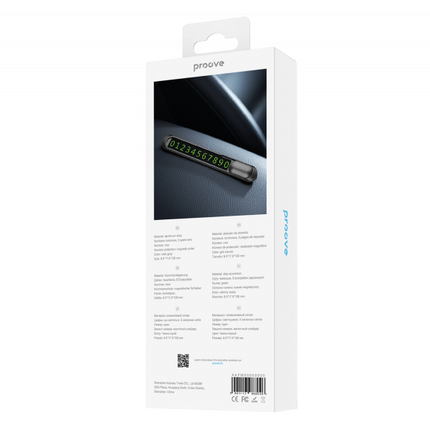 Proove Metal Lock Parkeer Nummerplaat voor Auto – Aluminium Legering – Met Magnetische Schuifafdekking en Lichtgevende Cijfers – 5 Cijfersets – Donkergrijs - VCTparts.nl