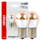 AMiO LumiTec PY21W Amber Chrome Halogeen Autolampen – BAU15s 12V 21W (2 stuks)