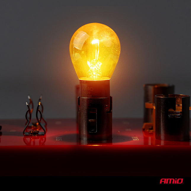 AMiO LumiTec PY21W Chrome Off-Road Halogeen Autolampen – Trillings- en Hittebestendig BAU15s 12V 21W (2 stuks)