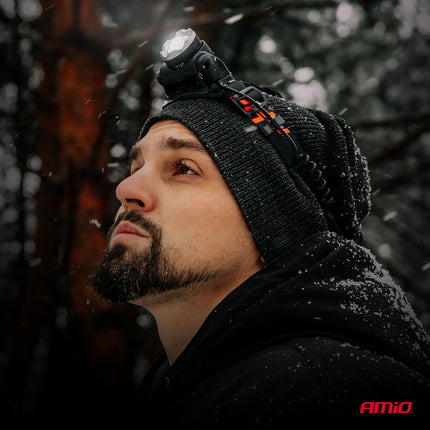 AMiO LED Hoofdlamp T6 3600mAh Met Zoomfunctie - Aluminium Behuizing en Oplaadbare Batterijen voor Outdoor Werkplaats en Noodsituaties