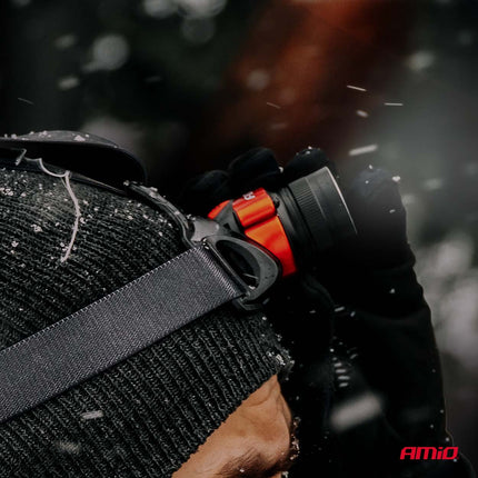 AMiO LED Hoofdlamp T6 3600mAh Met Bewegingssensor Zoomfunctie en ABS+Aluminium Behuizing - voor Werk Outdoor en Noodsituaties