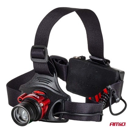 AMiO LED Hoofdlamp T6 3600mAh Met Bewegingssensor Zoomfunctie en ABS+Aluminium Behuizing - voor Werk Outdoor en Noodsituaties