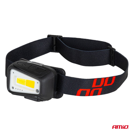 AMiO LED Hoofdlamp COB 1800mAh met Bewegingssensor - USB Oplaadbaar en Verstelbare Hoofdband - Voor Outdoor Workshop en Noodsituaties