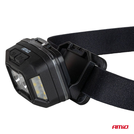AMiO LED Hoofdlamp 2xXPG+10SMD 1800mAh SUPER BRIGHT – USB Oplaadbaar Met Multi-Lichtmodi - Voor Outdoor Workshop en Noodsituaties