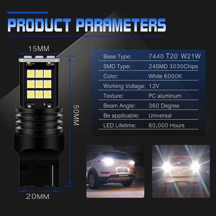 VCTparts 1156 BA15s LED Achterlicht P21W - Wit (set) NORGOS 3