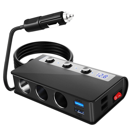 180W Sigarettenaansteker Splitter Quick Charge 3.0 Auto - oplader Adapter 12V/24V - VCTparts.nl