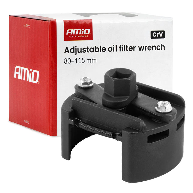 AMiO Verstelbare Oliefiltersleutel 80-115mm CrV Staal voor Auto Onderhoud