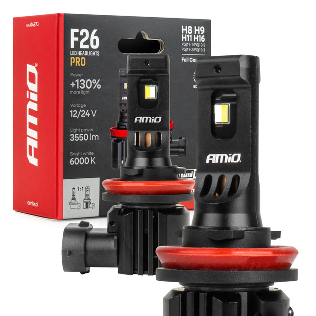 AMiO LumiTec F26 Night Breakers H8 H9 H11 H16 +130% PRO LIMITED LED Nebelscheinwerfer Scheinwerfer - 68W 12V 24V FULL CANBUS Nebelleuchte Abblendlicht