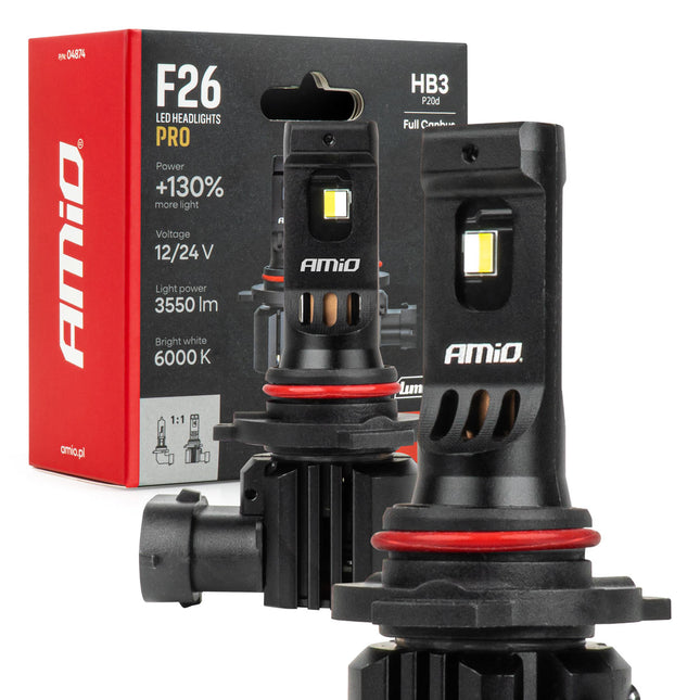 AMiO LumiTec F26 Night Breakers HB3 +130% PRO LIMITED LED-Scheinwerfer - 68W 12V 24V FULL CANBUS Fernlicht