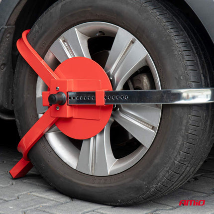 AMiO Zware Wielklem XL voor Maximale Wielvergrendeling tegen Autodiefstal