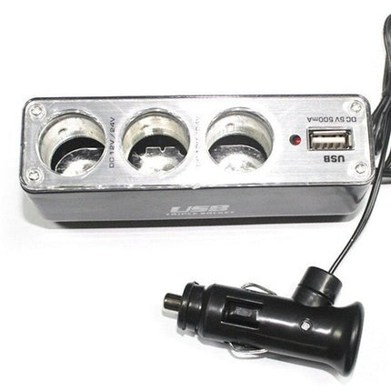 VCTparts 3 Dubbele Sigarettenaansteker Splitter Met Usb 12V/24V NORGOS 3