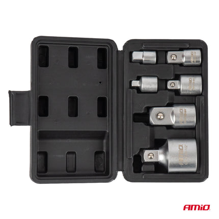 AMiO Dopadapterset 6-delig 1/4"-3/8"-1/2"-3/4" - Verloopset voor Dopsleutels