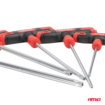 AMiO T-Greep Torxsleutel Set 8-delig CR-V Haakse Torx Sleutels T10-T50