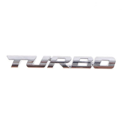 3D -Turbo -Aufkleber -Logo Emblem Silver Chrom