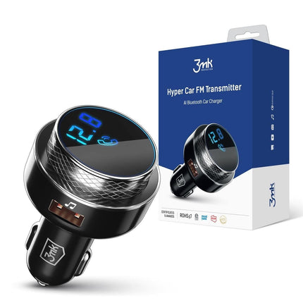 3mk Hyper 3mk Hyper Bluetooth 5.0 FM Transmitter Zwart met LED Verlichting Hurtel 1