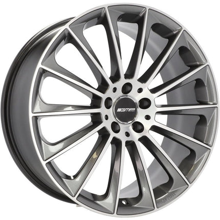 4 Velgen 17 inch STELLAR 5x112 ET45 66.5 Polished Graphite MG - Passend voor Audi Volkswagen Mercedes Seat Skoda - VCTparts.nl