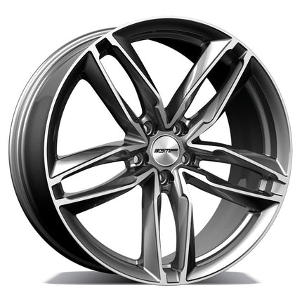 4 Velgen 18 inch ATOM MG Gepolijst + Grafiet 5x112 ET35 66.5 Passend voor Audi, Volkswagen, Mercedes - VCTparts.nl