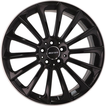 4 Velgen 18 inch STELLAR BLP Zwart met Rand 5x112 ET35 66.5 Geschikt voor Audi, Volkswagen, Skoda, SEAT - VCTparts.nl