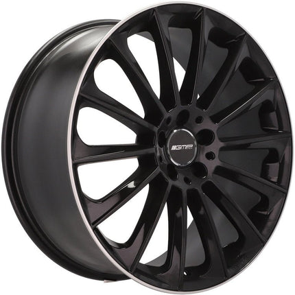 4 Velgen 20 inch STELLAR BLP Zwart + Rand 5x112 ET45 66.5 Geschikt voor Audi, Volkswagen, Mercedes, Skoda, SEAT - VCTparts.nl