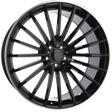 4 Velgen 22 inch MR532 (IN0235) BLP Zwart met Rand 5x112 ET32 66.6 Geschikt voor Audi, Mercedes, Porsche, Volkswagen - VCTparts.nl