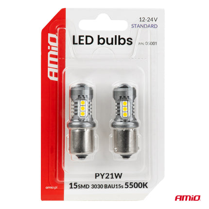 AMiO BAU15S PY21W LED Wit Fitting detail