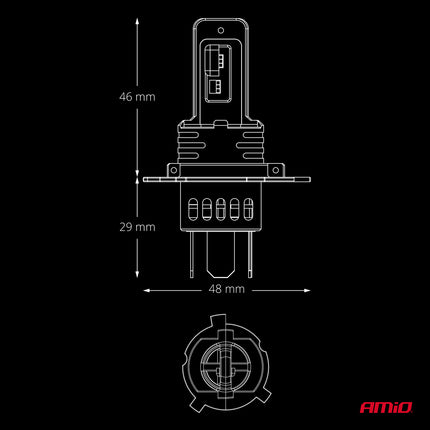 AMiO LumiTec F26 Night Breakers H4 H19 +130% PRO LIMITED LED-Scheinwerfer - 70W 12V 24V FULL CANBUS Abblendlicht Fernlicht
