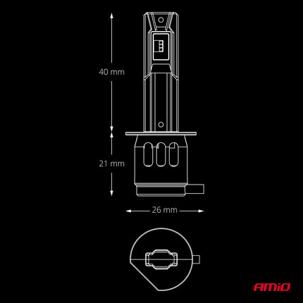 AMiO LumiTec F26 Night Breakers H1 +130% PRO LIMITED LED Scheinwerfer – 68W 12V 24V FULL CANBUS Abblendlicht Fernlicht