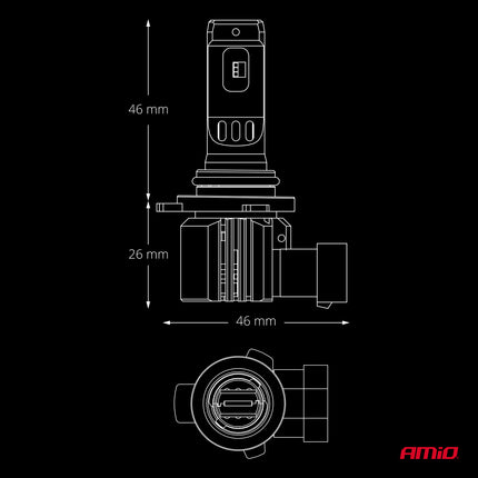 AMiO LumiTec F26 Night Breakers HIR2 +130% PRO LIMITED LED-Scheinwerfer - 68W 12V 24V FULL CANBUS Abblendlicht Fernlicht