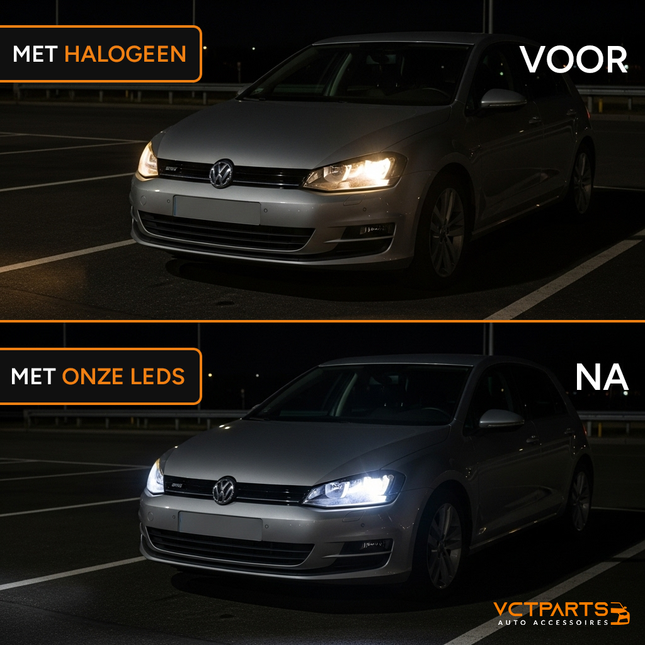 Volkswagen LED H7 Scheinwerfer Dimlich 6000K 120W Dunkelgrau (Set) [Golf 6/7 - Passat - Touran - Tiguan - T -ROC]