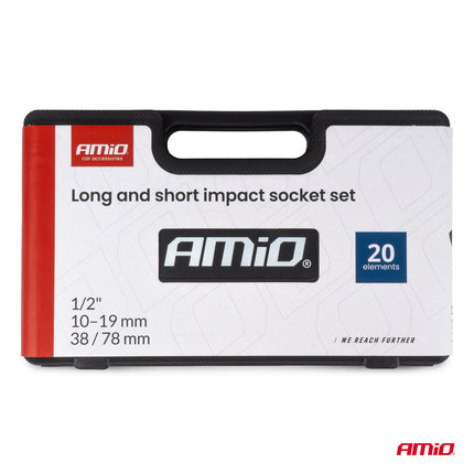 AMiO Lange en Korte Slagdoppenset 20-delig 10-19mm