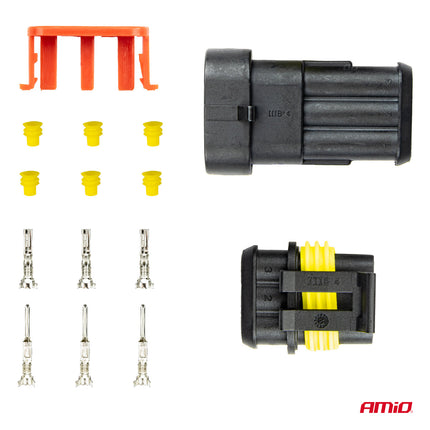 AMiO 3-Weg Connector Stekker & Stopcontact Set - VCTparts.nl