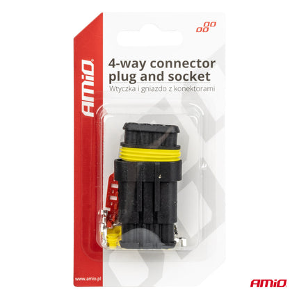 AMiO 4-Weg Connector Stekker & Stopcontact Set - VCTparts.nl