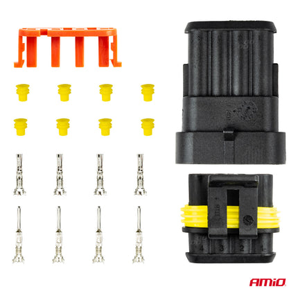 AMiO 4-Weg Connector Stekker & Stopcontact Set - VCTparts.nl
