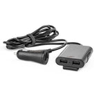 AMiO Auto USB Oplader met Verlengsnoer en 4 USB Poorten - Snelle Telefoonlader Handig Voorin en voor Kinderen Achterin op Vakantie - VCTparts.nl