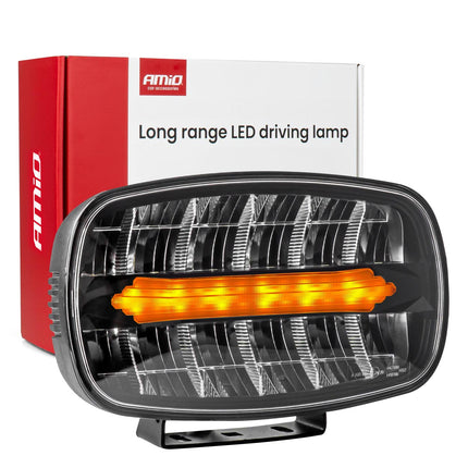 AMiO LED-Arbeitsscheinwerfer, oval, 109 W, 12–24 V, mit großer Reichweite und Positionslicht für LKW, Geländewagen, Baumaschinen und Landwirtschaft