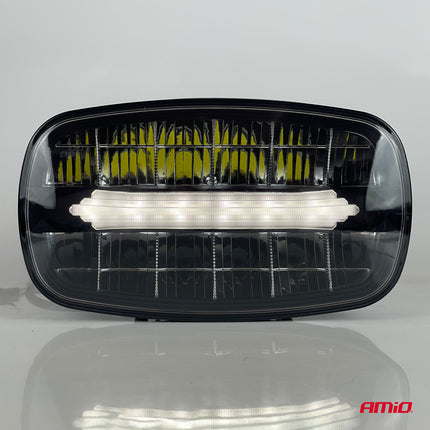 AMiO LED-Arbeitsscheinwerfer, oval, 109 W, 12–24 V, mit großer Reichweite und Positionslicht für LKW, Geländewagen, Baumaschinen und Landwirtschaft