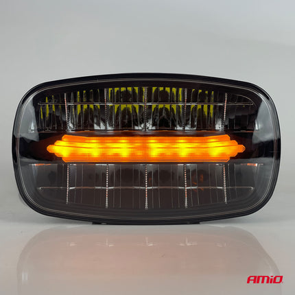 AMiO LED-Arbeitsscheinwerfer, oval, 109 W, 12–24 V, mit großer Reichweite und Positionslicht für LKW, Geländewagen, Baumaschinen und Landwirtschaft