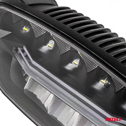 AMiO LED-Arbeitsscheinwerfer, oval, 109 W, 12–24 V, mit großer Reichweite und Positionslicht für LKW, Geländewagen, Baumaschinen und Landwirtschaft