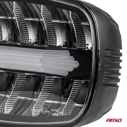 AMiO LED-Arbeitsscheinwerfer, oval, 109 W, 12–24 V, mit großer Reichweite und Positionslicht für LKW, Geländewagen, Baumaschinen und Landwirtschaft