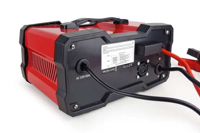 Batterieladegerät 12V-24V mit Starthilfe 75A – Automatisches Batterieladegerät – Starthilfe für Pkw und Lkw – Intelligentes Ladegerät 12A (Hochleistung)