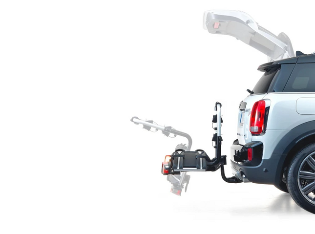 Atera Strada E-Bike Zwart Fietsendrager 2 E-Bikes Aluminium voor Trekhaak met Frame- en Wielbevestiging 13-polige Aansluiting Afsluitbaar Kantelbaar