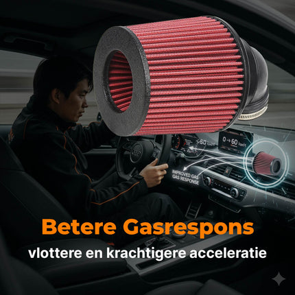 Audi A4 B8 en A5 8T 2.0T 2007-2016 – Koude Luchtinlaat Kit – Sport Openluchtfilter met Inlaatpijp - VCTparts.nl