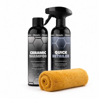 Glossio Combideal Ceramic Onderhoud – Onderhoudsset met Ceramic Shampoo, Quick Detailer en Buff/Wax Towel